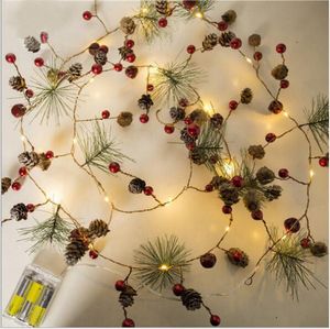 Christmas Decorations Lichten Led Light String Pine Needle Pinecone Koperdraad Bell Decoratief