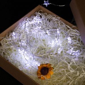 Guirlande lumineuse de noël en forme d'étoile et de neige, blanc chaud, 2M, 20led, fil de cuivre, décoration de fête à domicile, éclairage de cordes de noël