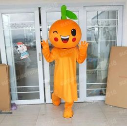 Costume de mascotte de Noël orange, personnage de thème de dessin animé, carnaval, unisexe, taille adulte, Halloween, fête d'anniversaire, tenue d'extérieur fantaisie pour hommes et femmes