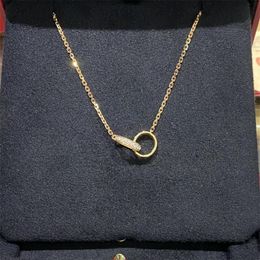 Weihnachten Luxus Halskette Anhänger Halsketten Designer Diamant Hals Charm vergoldet Silber Gold Schmuck Kette Damen Valentinstag258V