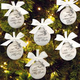 Christmas Memorial Angel Wing Pendent in Heaven Mom papa bal ball décorations suspendues