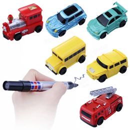Kerst Mini Automatische Inductie Magische Vrachtwagen Auto Lijn Volgen Met Pen Kinderen Kinderen Geschenk Speelgoed