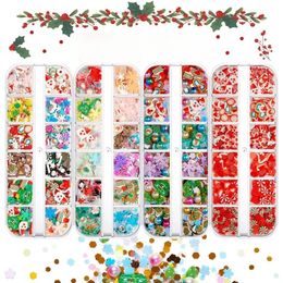 Kerst Nagel Art Charms Gingerbread Snowflake Red Socks Hats Polymer Soft Clay Slice Winter Xmas Nail Decoration Accessories