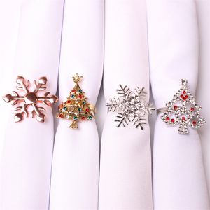 Anillo de servilletas de Navidad, calcetín de árbol, servilletero de muñeco de nieve de Papá Noel para Navidad, vacaciones, cena, fiesta, decoración de mesa