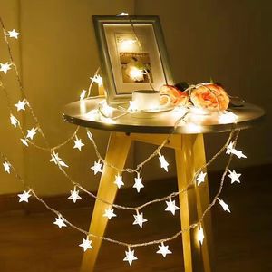 Noël nouvel an LED étoiles lumières petites lanternes sans batterie salle rideau lumière fête guirlandes lumineuses décoratives