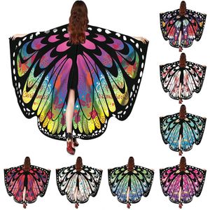 Noël nouveau Design femmes ailes de papillon Pashmina châle écharpe nymphe lutin Poncho accessoire de Costume 18 Styles