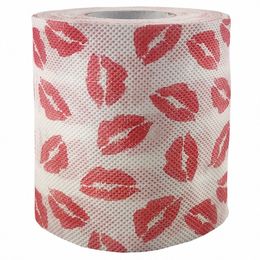 Kerst Nieuwigheid Toliet Papers Lip Gedrukt Hand Roll Handdoek Grappige Gift Badkamer Tissue Fi Servet Voor Kerst Feestelijke Thuis B2xt #