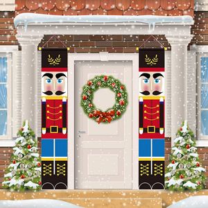 Christmas Nutcracker Soldaat Banner Kerstmis Decoraties voor Home Ornament Happy Year Door Garland Gift Decor 201027