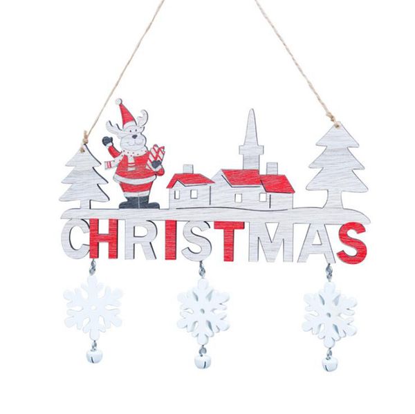 Ornements de Noël porte en bois suspendus pendentifs mur décor de noël bonne année fête fournitures 3 modèles BT6719