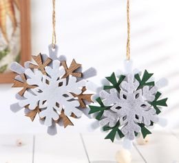 Ornement de Noël Felt Flake Snowflake Pendant Decoration Decoration Tree de Noël Pendre les pendentifs DHL HH217134954241