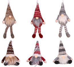 Ornement de noël tricoté en peluche Gnome poupée arbre de noël tenture murale pendentif décor de vacances cadeau TreeDecorations WLL9741040926