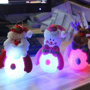 2020 Kerstlicht met LED Sneeuwpop Kerst Vader Herten Bear Night Light Rice Crystal Snowman Christmas Gifts Tree Hanglampen