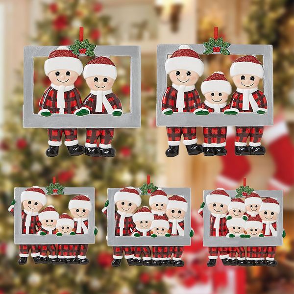 Adorno de Navidad colgante DIY familia personal decoraciones para árboles de Navidad marco personalizado para el hogar 2022 Navidad colgante Año Nuevo 2023 WLL1798