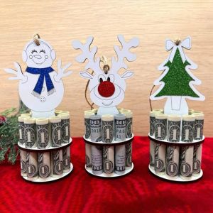 Kerst ornament met 10 holes cartoon uniek geldhouder decoratie festival feestbenodigdheden portemonnee cake rack diy geld standaard cpa7041 0922