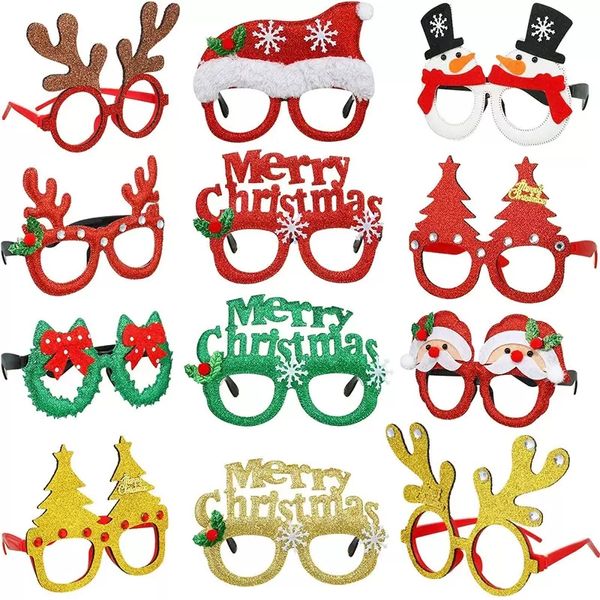 Adornos navideños Adultos Niños Juguetes universales Papá Noel Muñeco de nieve Cuernos Decoración navideña Gafas