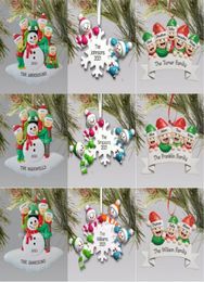 Christmas Ornements décorations Quarantine Survivor Resin Ornement Creative Toys Toys Decor For Mask Snowman Hand Saisitised Family9470944