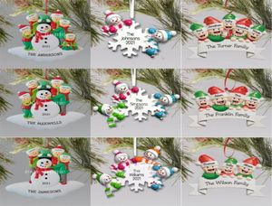 Christmas Ornements Décorations Quarantine Survivor Resin Ornement Creative Toys Toys Tree Decor For Mask Snowman Hand Saisitised Family5002814