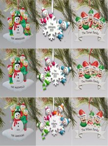 Christmas Ornements décorations Quarantine Survivor Resin Ornement Creative Toys Toys Decor For Mask Snowman Hand Saisitised Family3119627