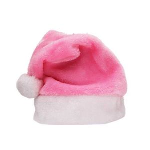 Enfeites de natal presente de pelúcia chapéu de papai noel acessórios para festa adulto cabelo curto veludo vermelho rosa dourado colorido manual