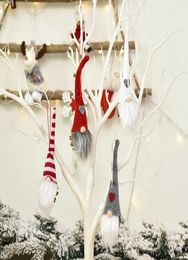 Ornements de Noël en tissu tricoté poupée sans visage créatif ornements d'arbre de Noël pendentif pour les décorations de Noël en bandes hh938230270