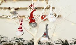 Adornos de Navidad tela tejida muñeca sin rostro adornos de árbol de navidad creativo colgante para decoraciones navideñas de stripte hh937401844