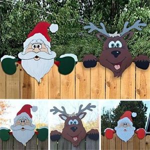 Ornements de Noël Père Noël Renne Elk Clôture Jardin Décor extérieur Pelouse Festivité Occasion Drop 211021