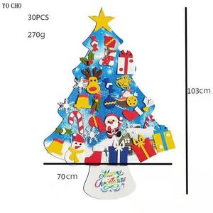 Ornements de Noël Santa Claus de Noël arbre enfants diy en feutre le pantalon de Noël en feutre de neige pour la maison NAVIDAD NOUVEAU AN 2022 Cadeaux