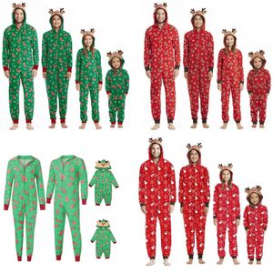Pyjamas de Noël pour la famille Onesies Party Supples Familys Xmas Pjs Ensembles assortis Combinaisons Assortiments Costume parent-enfant Cosplay 6pcs Gratuit DHL HH21-722