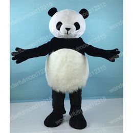 Kerst Panda Mascot Costuums Hoogwaardige stripkarakter Outfit Pak Halloween Outdoor Theme Party Carnival Festival Fancy Dress