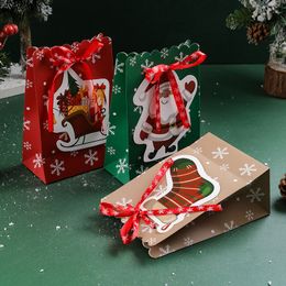 Kerstpapier Bag creatieve strik sneeuwvlok met hand snoep tn tas mooie Christma cadeaubogels
