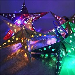 Christmas Paper Star Lantern 3D Pentagram Lampenkap voor Kerst Xmas Party Holloween Verjaardag Home Hangin