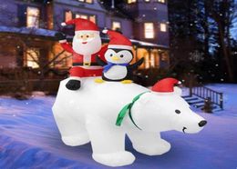 Événement de décoration de fête de Noël Bélochage gonflable Santa Claus Polar Bear Penguin Ornements bienvenue jouet 7ft avec Light241T6700583