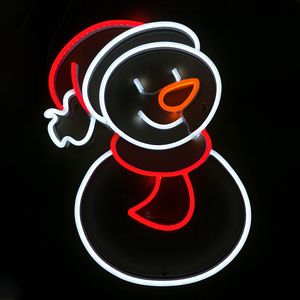 Christmas Party Decoration Xmas Gift Snowman Sign Holiday Lighting Home Bar Openbare plaatsen Handgemaakte Neon Light 12 V Super Bright