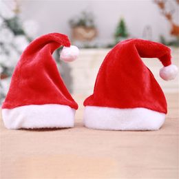 Decoraciones para fiestas navideñas Gorros cortos de felpa navideños Gorros navideños para adultos y niños Gorro navideño de Ocean-shipping P77