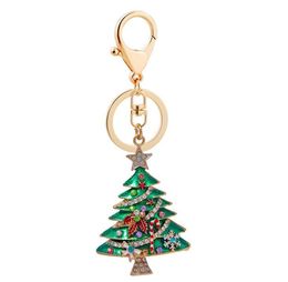 Kerstfeest Gunst DIY Diamant Sleutelhanger Kerstmis Tree Sleutelhanger Hanger Zinklegering Charm Hanging Hangers Home