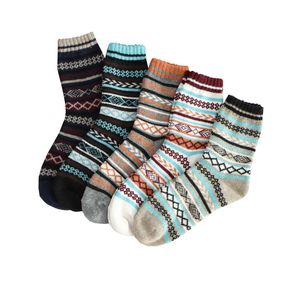 Fête de Noël Supples Chaussettes Chaudes En Laine Vintage Chaussettes Confortables Tricot Épais Mode D'hiver Doux Équipage Chaussette De Randonnée HH21-799