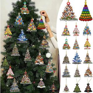 Ornements personnalisés de Noël décoration de la maison décors d'arbre de Noël bois baseball animaux bus shaper pendentifs pour Noël 9x6cm JY24
