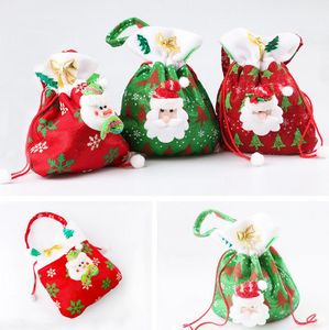 Noël personnalisé sac de père noël cordon de serrage bonbons sucrés porte-sacs vacances emballage cadeau bas sac à main fête décoration de noël
