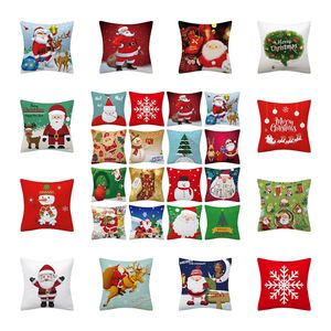 Kerst Kussensingen Decoratieve Kussenhoezen Holiday Cushion Case Square Home Decor voor Sofa Couch Stoel Slaapkussenkussens T10i0036