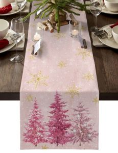 Christmas Pink Christmas Table Table Runner Mariage Party décor Table Runner Christmas Dining Table Decor Couple