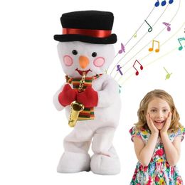 Christmas Plush Dolls and Music Plush Santa Claus rendier Standing Dolls Toys Plush Dolls Decoratie voor kinderen en kinderen 240426