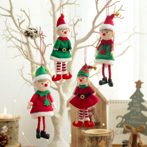 Elfo de peluche de Navidad Adornos de muñecas de elfo de peluche suave Árbol de Navidad Colgante Colgante Niño Niña Elfos Año nuevo 2023 Regalos para niños FY3964-5 P1017