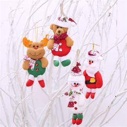 Weihnachten Plüsch Hängende Ornamente Santa/Schneemann/Elch/Bär Weihnachtsbaum Anhänger Urlaub Party Dekorationen PHJK2209