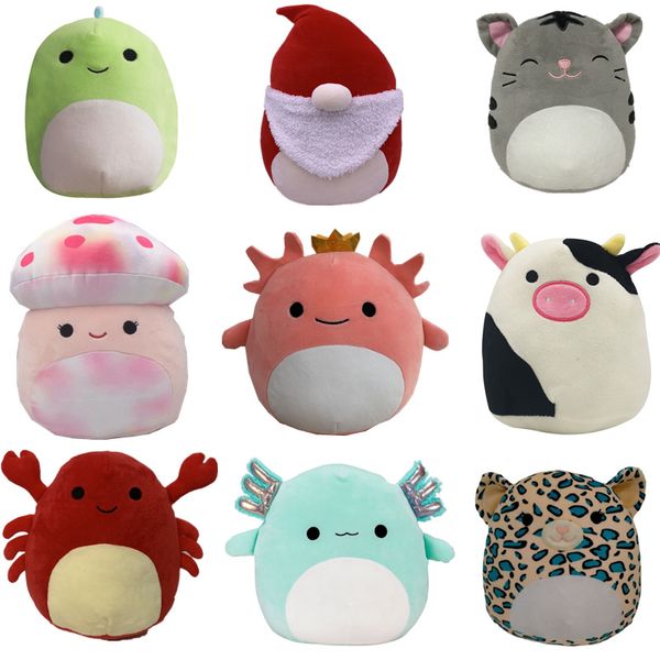 Navidad juguetes de peluche muñeca almohada Santa Claus Elk Rana tiburón viñetas de animales suave flor cojines rellenos almohadas cojín al por mayor