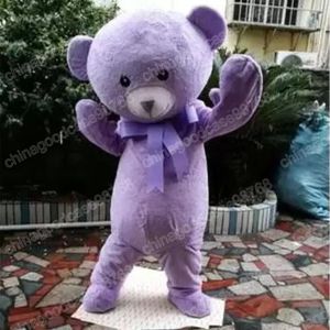 Costume de mascotte d'ours en peluche violet de Noël, de qualité supérieure, pour Halloween, robe de soirée fantaisie, personnage de dessin animé, costume de carnaval, tenue unisexe, accessoires publicitaires