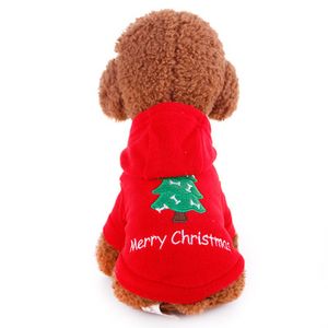 Noël rouge chien vêtements combinaison chien à capuche manteau veste vêtements mignon chiot Costume pour Chihuahua Teddy chat chiot à capuche