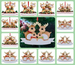 Christmas Rendeer Ornements de Noël Trees Resin Nom de bricolage personnalisé Famille de 3 5 Cadeau de décorations de suspension Home Decro3934981