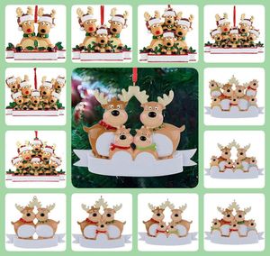 Christmas Rendeer Ornements de Noël Trees Resin Nom de bricolage personnalisé Famille de 3 5 Cadeau de décorations de suspension Home Decro7121767