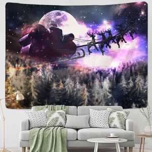 Noël renne mur tapis suspendu jeter couverture tapis fond maison chambre décoration cadeau J220804