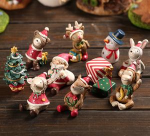 La micro-paysage miniature miniature de paysage de nature de métiers de résine de Noël pour la décoration orne les cabochons de Kawaii 10 pcs / ensemble